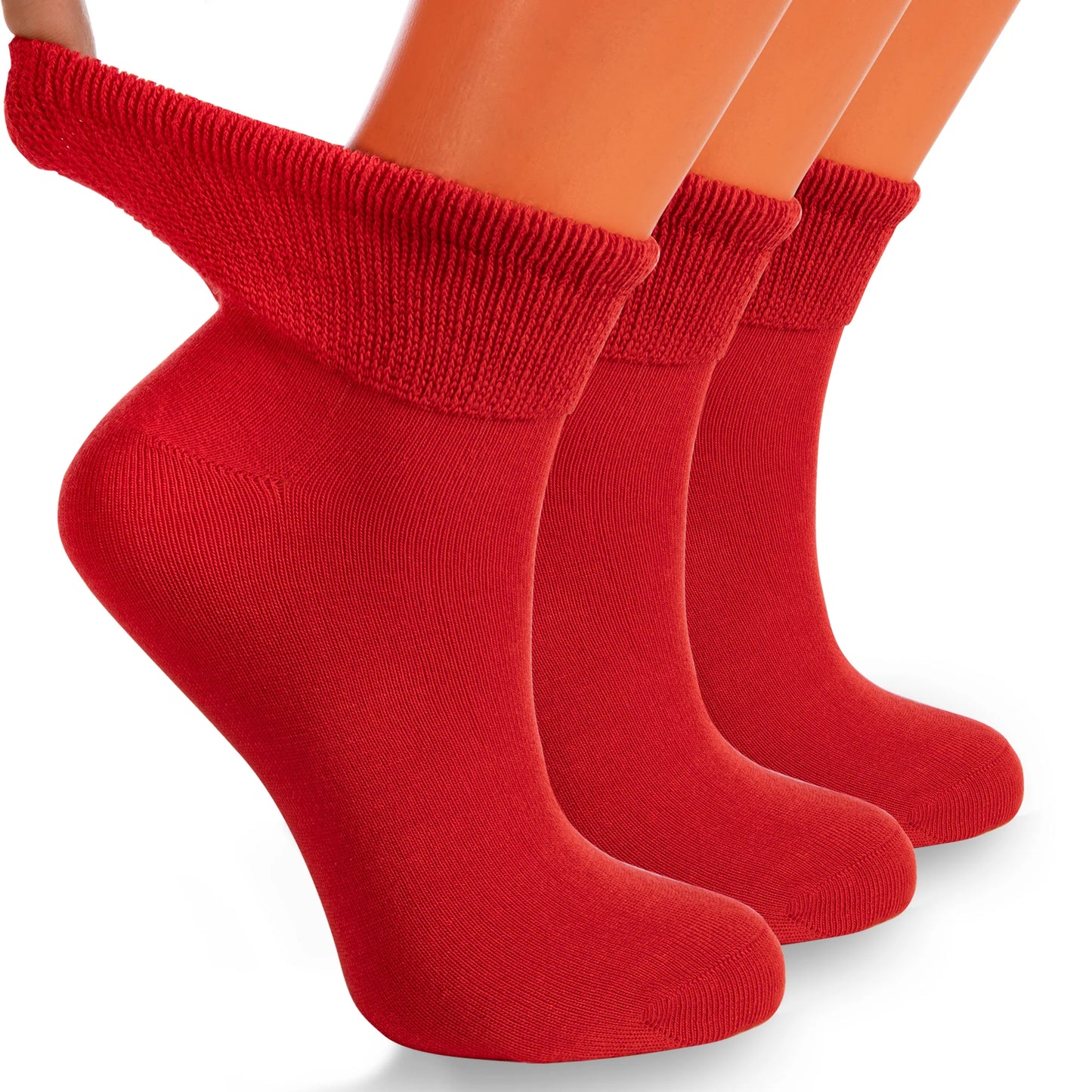 Non-Binding Diabetic Ankle Socks – 3 Pair Pack, Moisture-Wicking Cotton (Unisex for Men & Women)