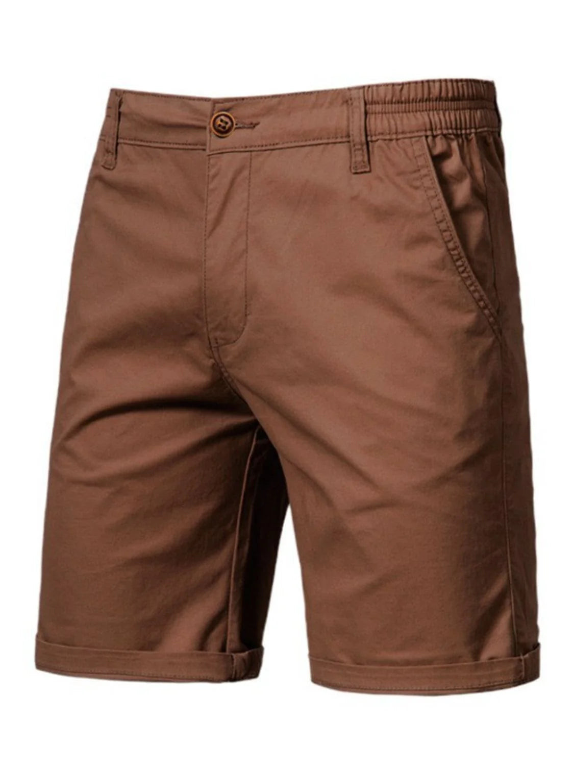 Men'S Elastic Waist Shorts with Pockets