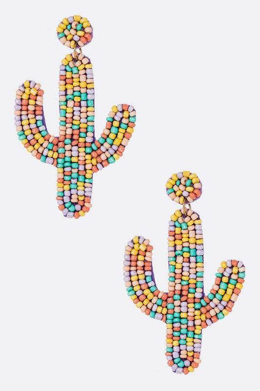 Beaded Cactus Iconic Earrings