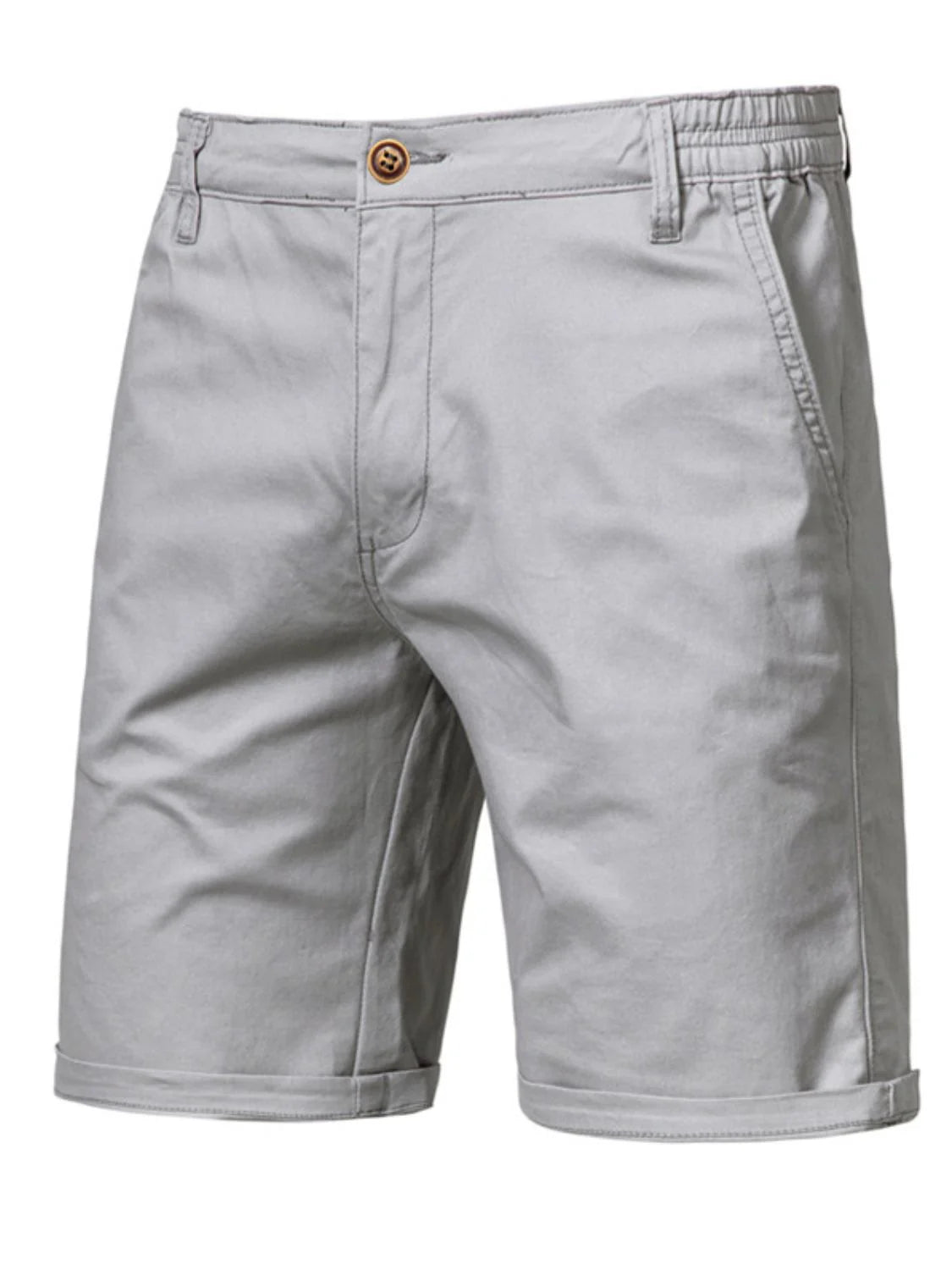 Men'S Elastic Waist Shorts with Pockets