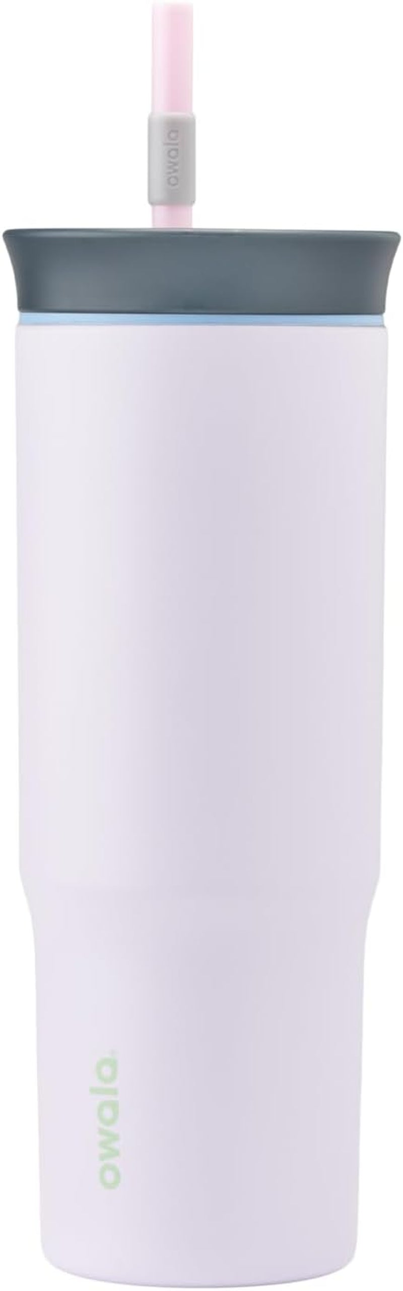 Stainless Steel Triple Layer Insulated Travel Tumbler with Spill Resistant Lid and Straw, BPA Free, 24 Oz, Grey/Purple (Bunny Hop)