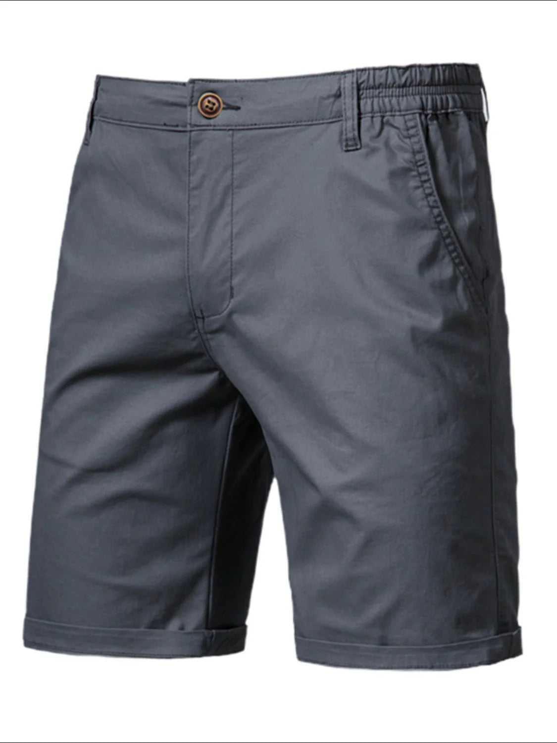 Men'S Elastic Waist Shorts with Pockets