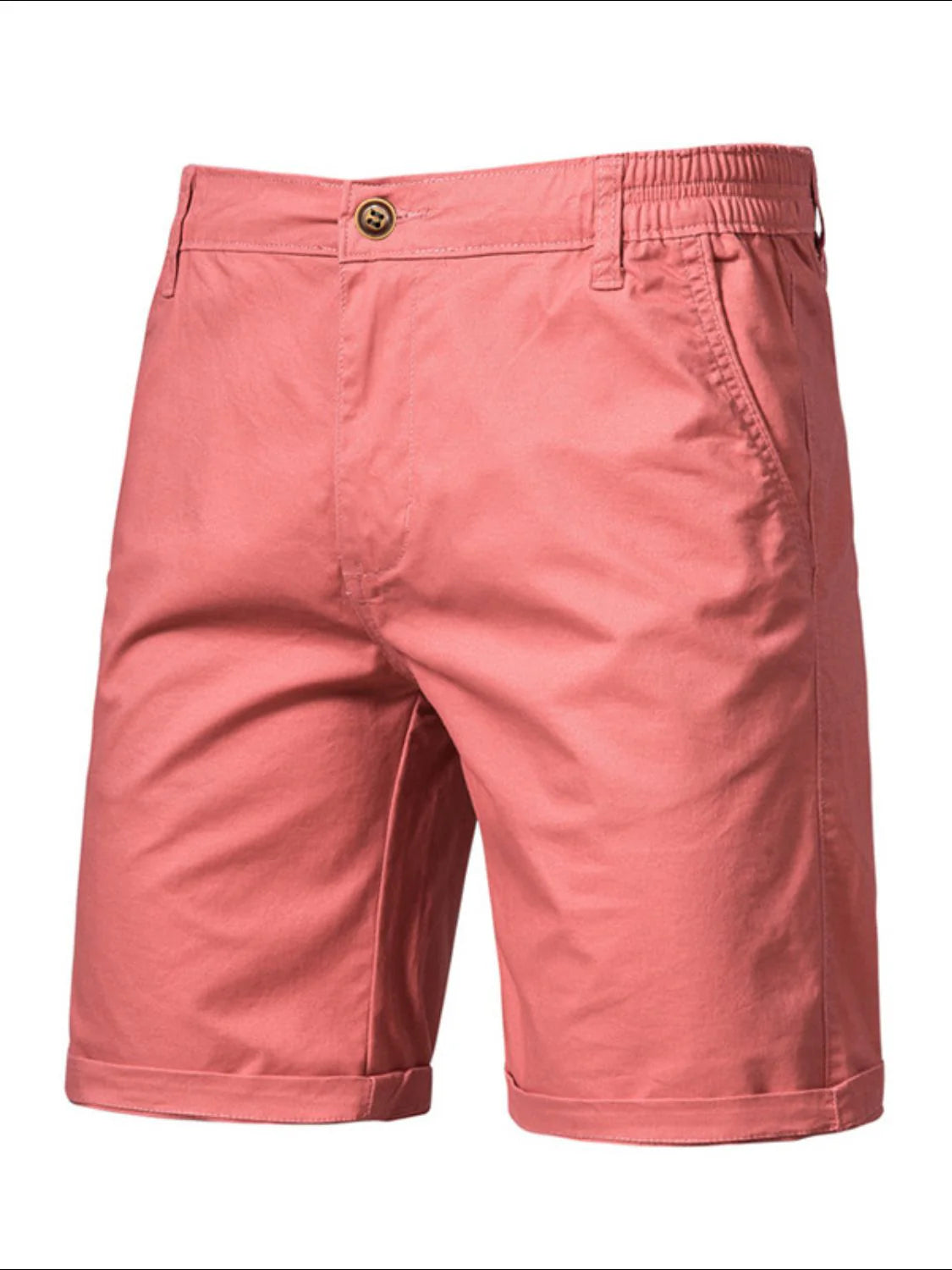 Men'S Elastic Waist Shorts with Pockets