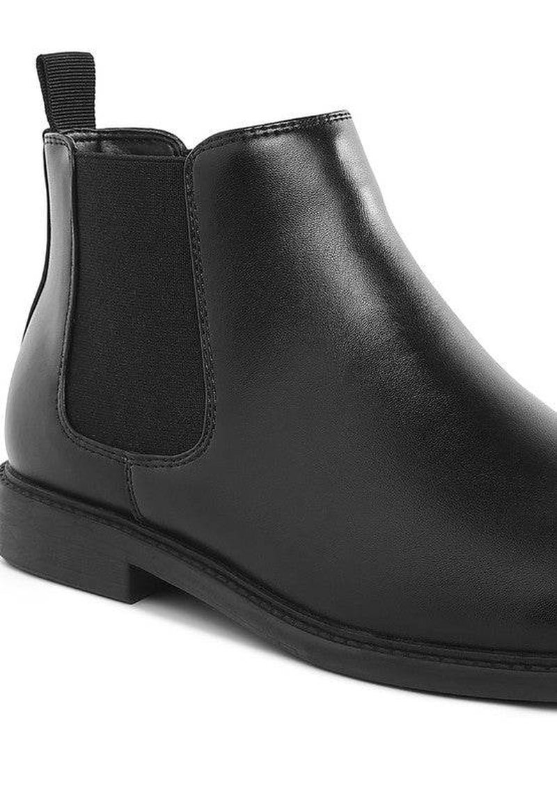 Fraser Men'S Faux Leather Chelsea Boots