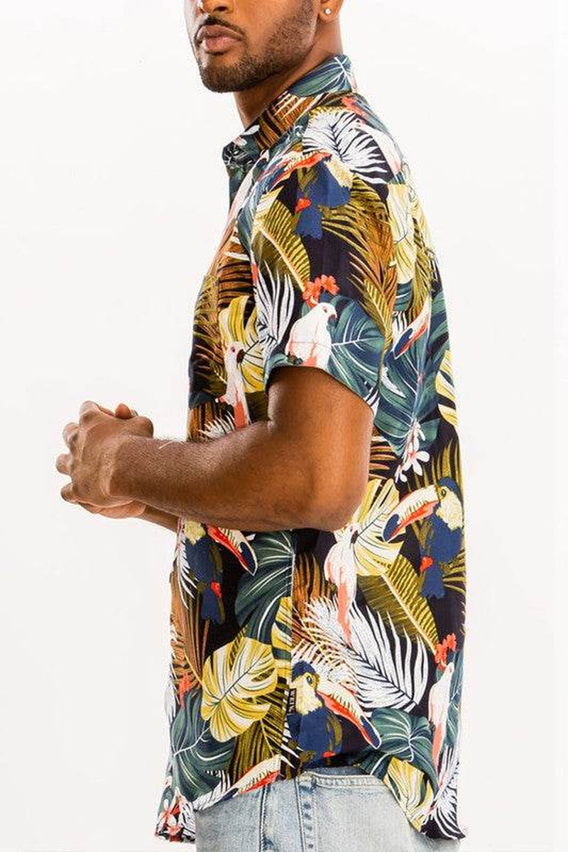 Hawaiian Print Button down Shirt