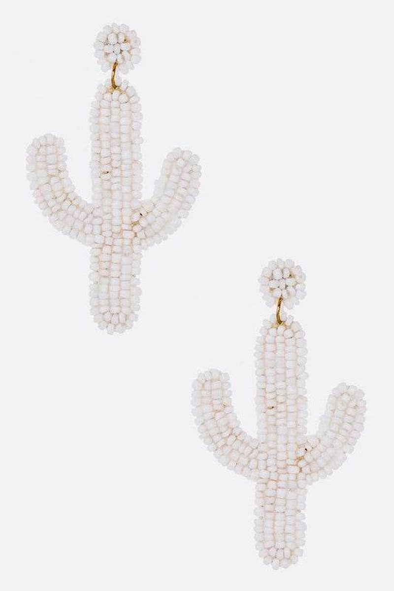 Beaded Cactus Iconic Earrings