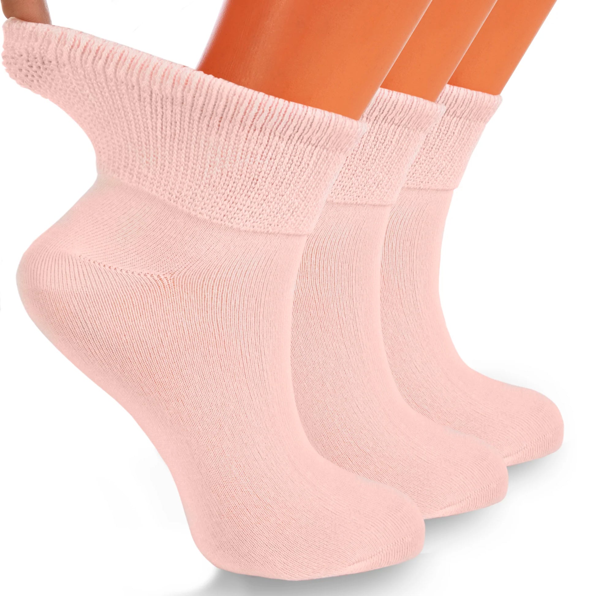 Non-Binding Diabetic Ankle Socks – 3 Pair Pack, Moisture-Wicking Cotton (Unisex for Men & Women)