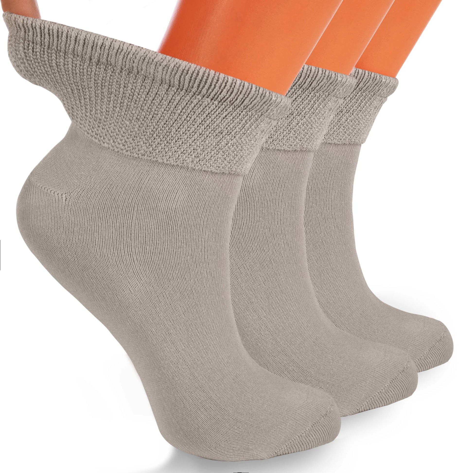 Non-Binding Diabetic Ankle Socks – 3 Pair Pack, Moisture-Wicking Cotton (Unisex for Men & Women)
