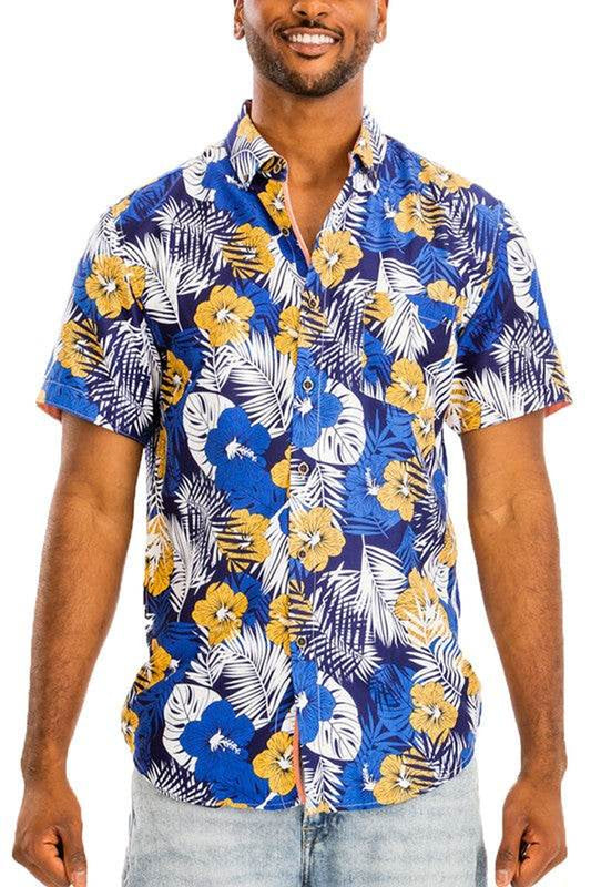 Hawaiian Print Button down Shirt