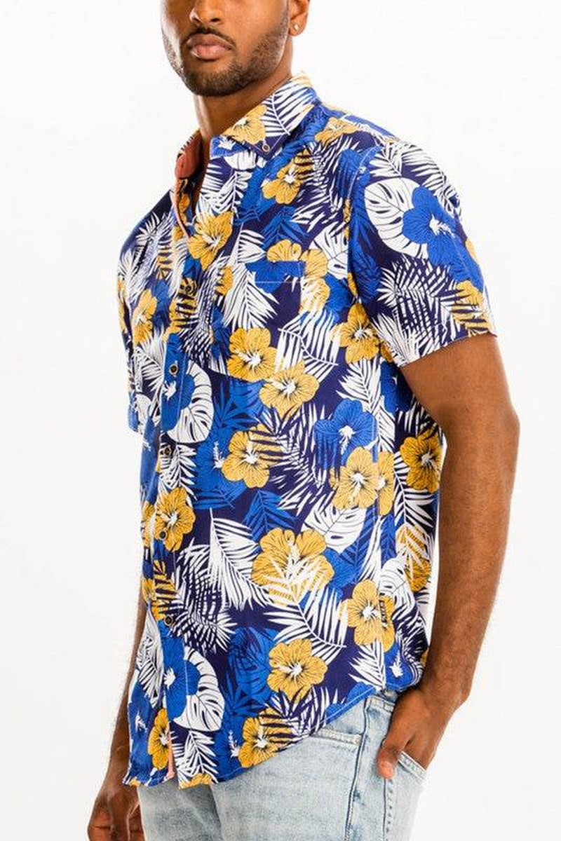 Hawaiian Print Button down Shirt