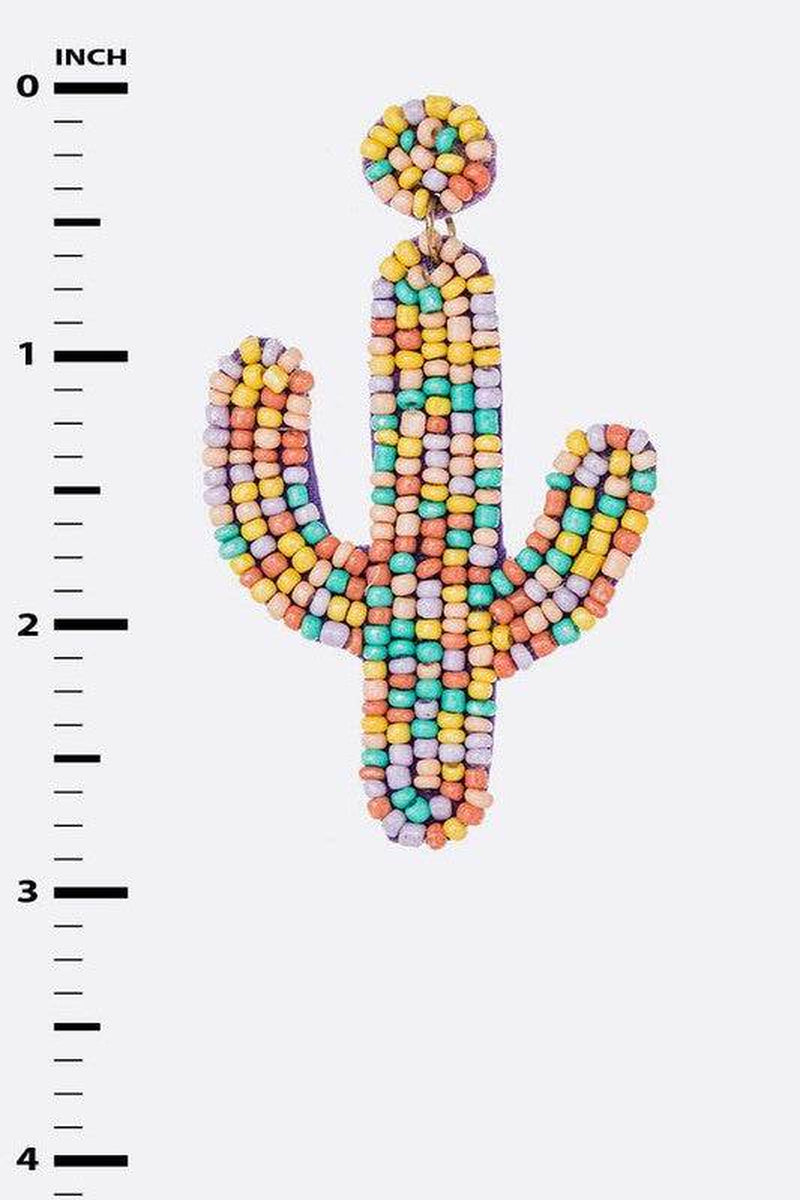 Beaded Cactus Iconic Earrings