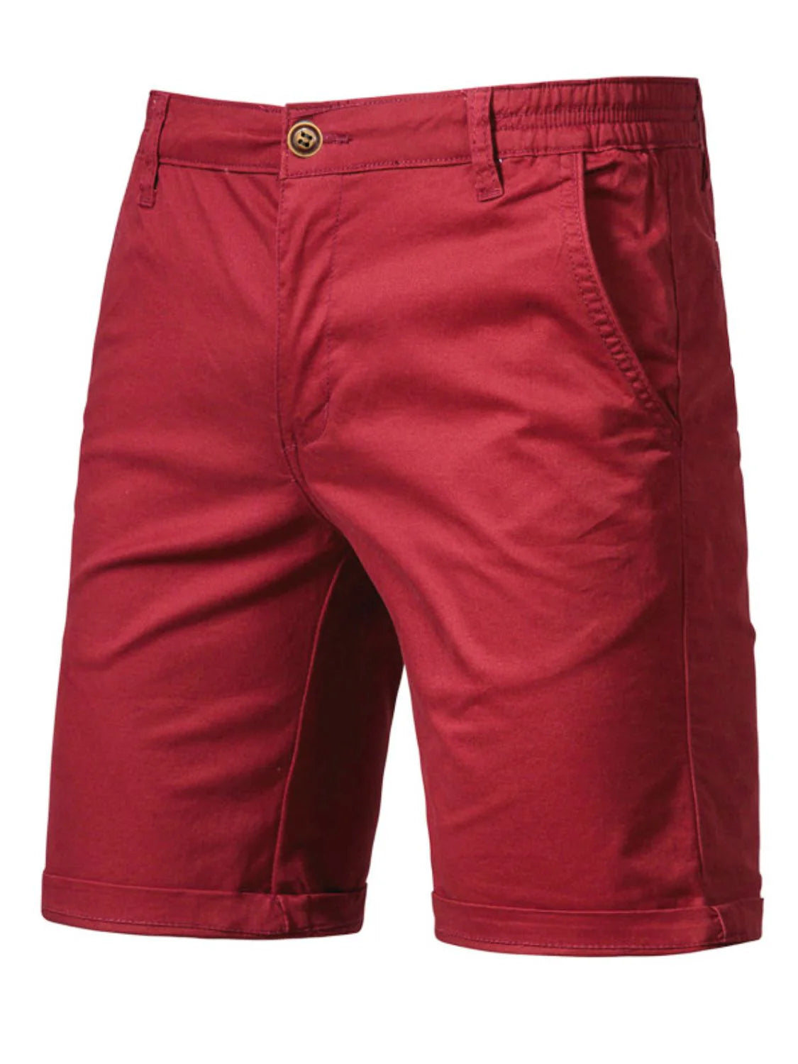 Men'S Elastic Waist Shorts with Pockets