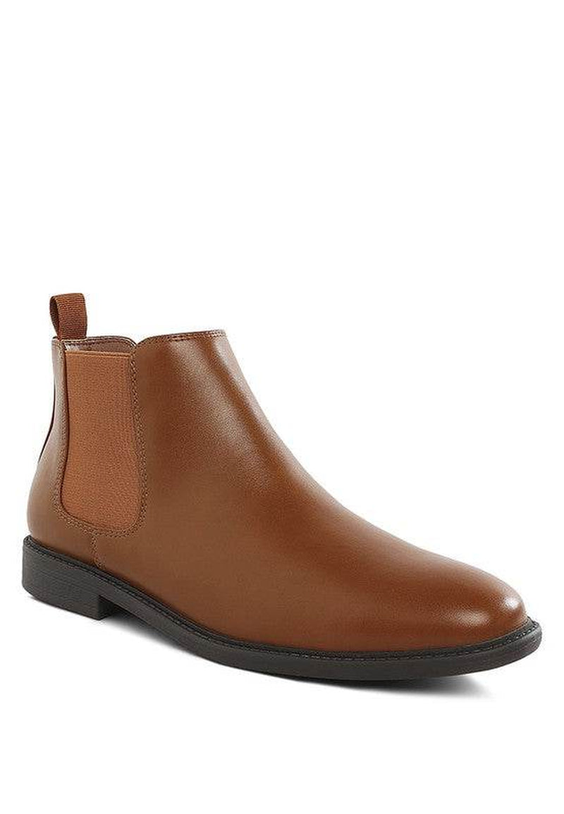Fraser Men'S Faux Leather Chelsea Boots