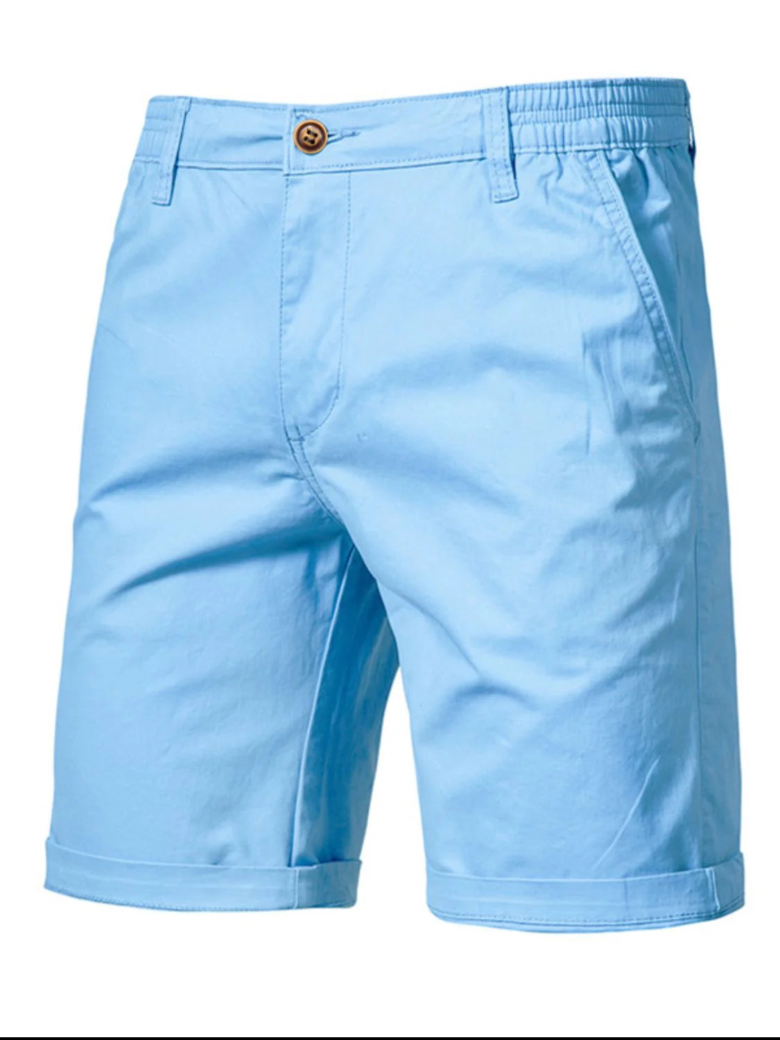 Men'S Elastic Waist Shorts with Pockets