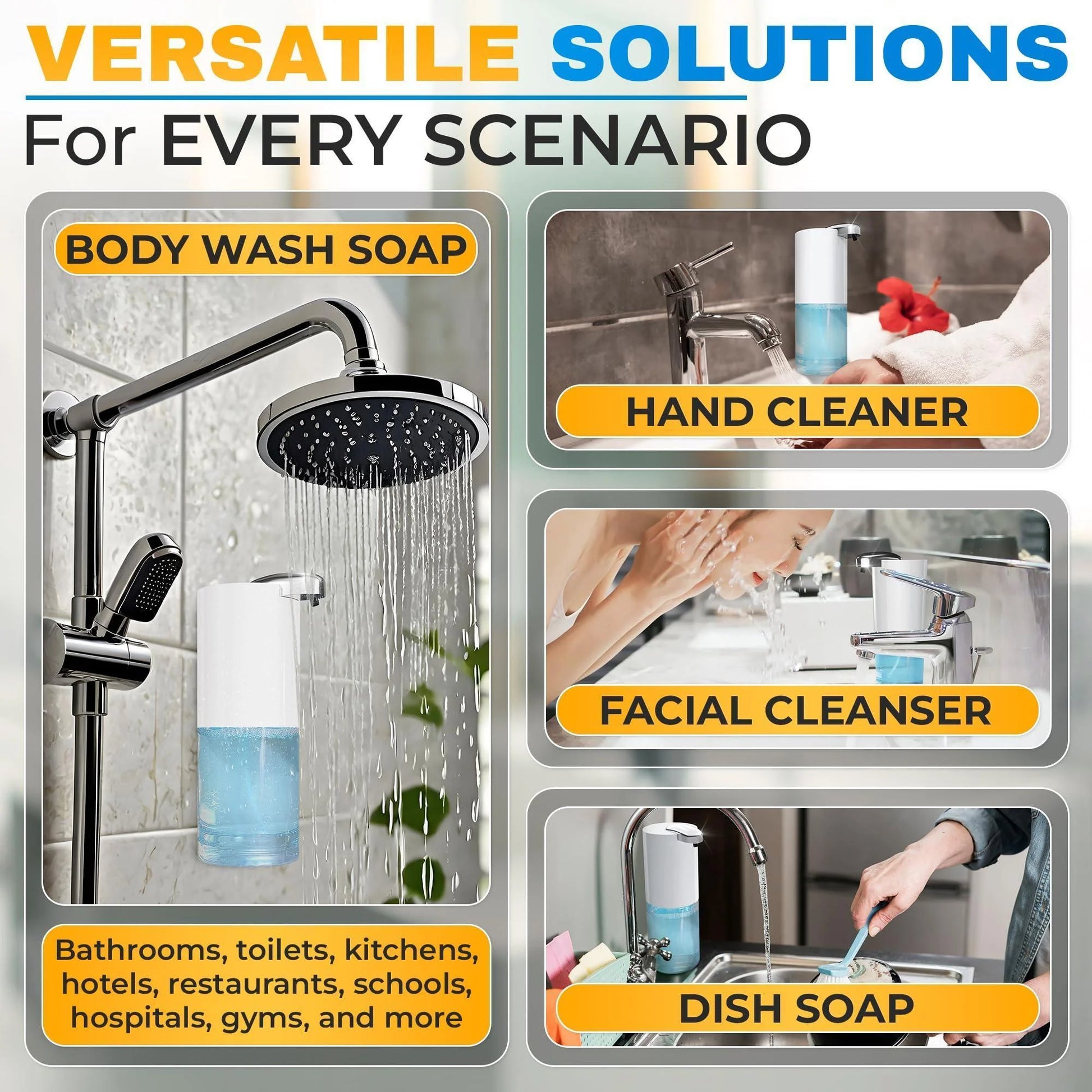 Automatic Soap Dispenser Touchless 13.5 Oz Automatic Hand Soap Dispenser 4 Level Adjustable Foaming Rechargeable & Long Lasting Good for Kitchen Bathroom Hotels Restaurants & Office