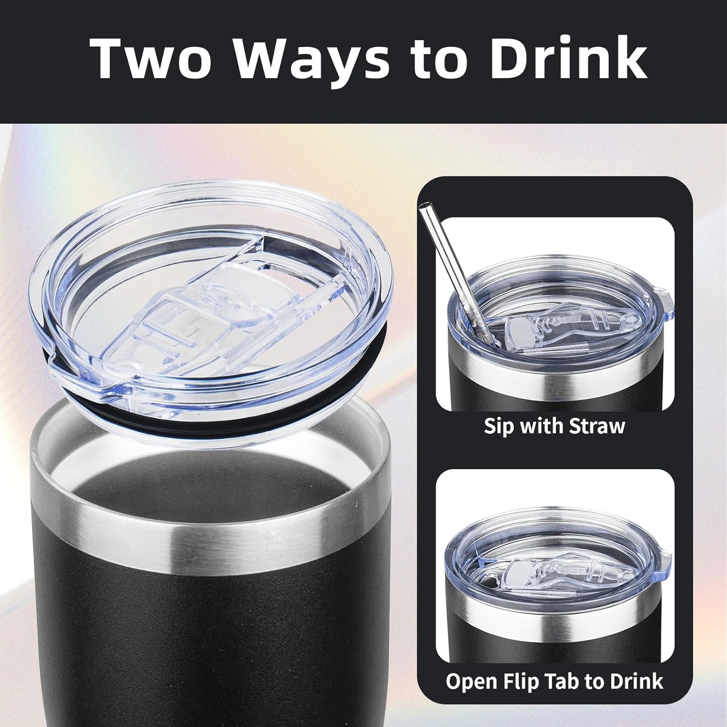 20Oz Coffee Tumbler with Lid and Straw Double Wall Vacuum Insulated Cup Stainless Steel Travel Mugs Insulated for Hot and Cold Leakproof Powder Coated Tumbler for Indoor and Outdoor