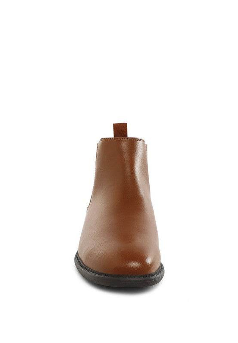 Fraser Men'S Faux Leather Chelsea Boots