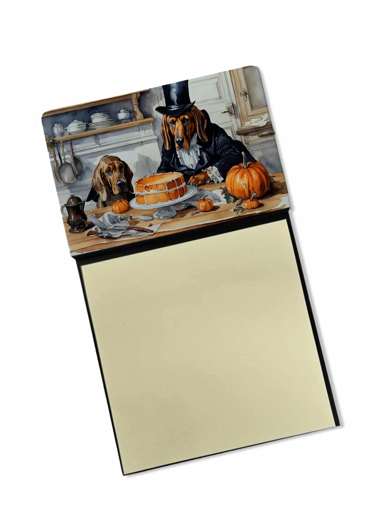 Bloodhound Fall Kitchen Pumpkins Sticky Note Holder