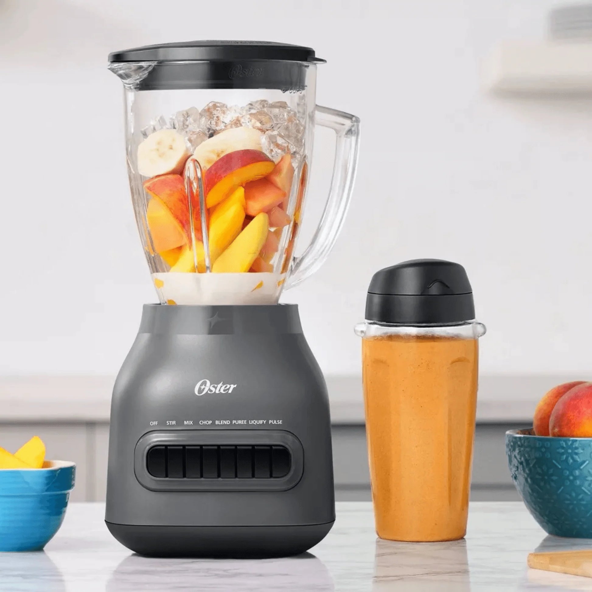 Oster 8-Speed Glass Jar Blender with 20Oz Blend-N-Go Cup