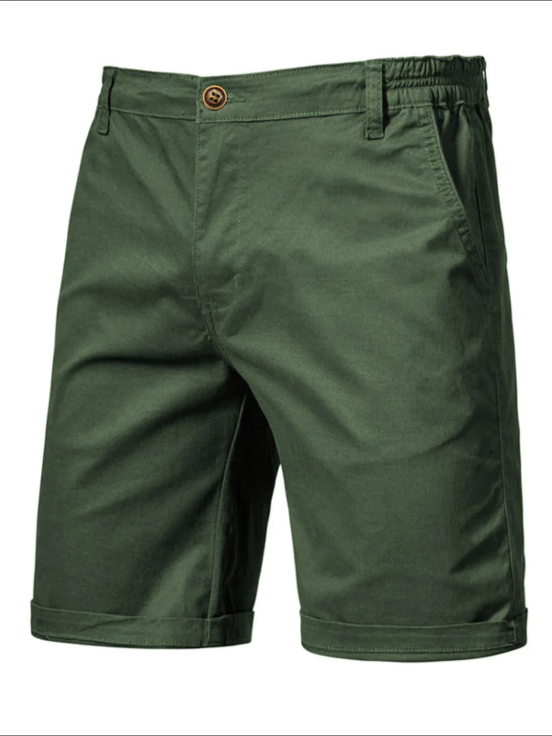 Men'S Elastic Waist Shorts with Pockets