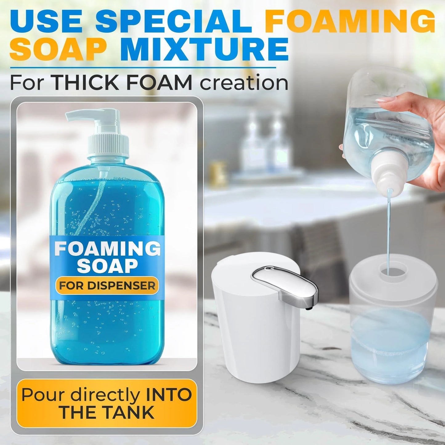 Automatic Soap Dispenser Touchless 13.5 Oz Automatic Hand Soap Dispenser 4 Level Adjustable Foaming Rechargeable & Long Lasting Good for Kitchen Bathroom Hotels Restaurants & Office