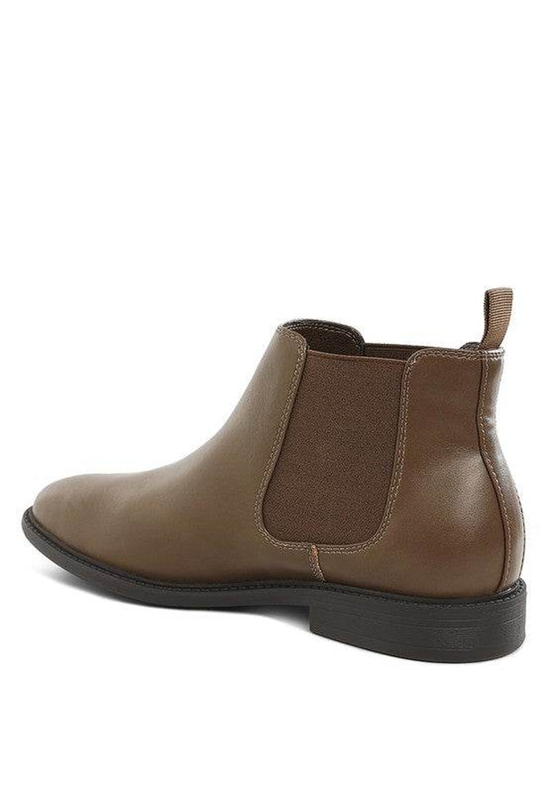 Fraser Men'S Faux Leather Chelsea Boots