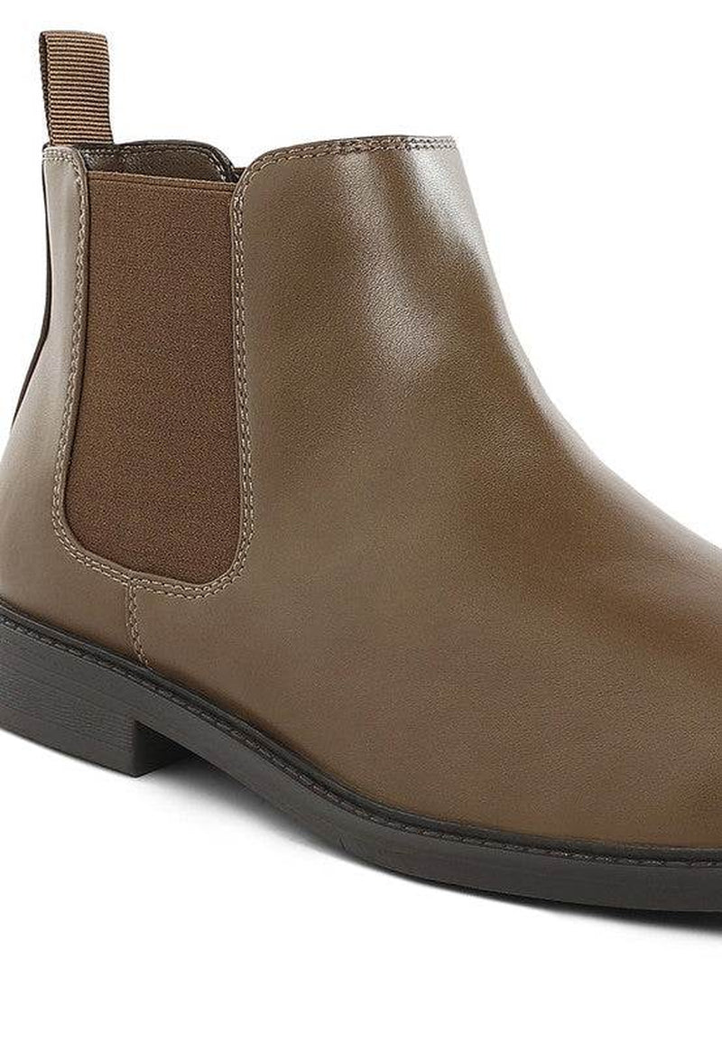 Fraser Men'S Faux Leather Chelsea Boots