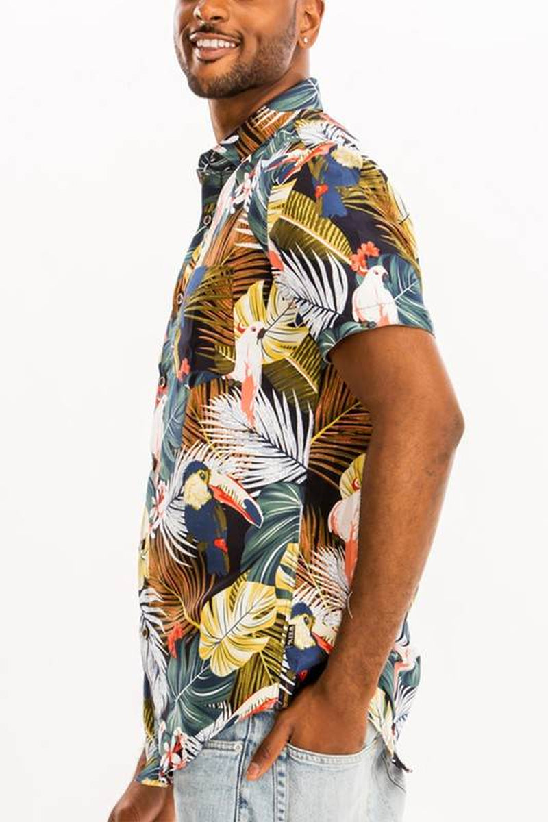Hawaiian Print Button down Shirt