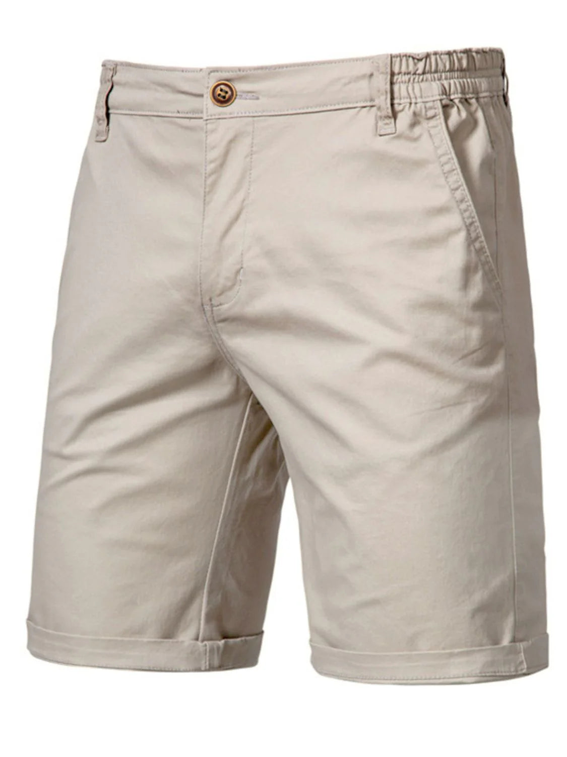 Men'S Elastic Waist Shorts with Pockets