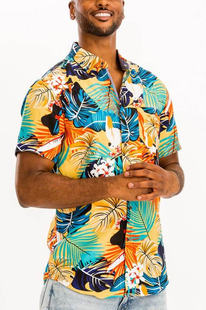 Weiv Hawaiian Print Button down Shirt