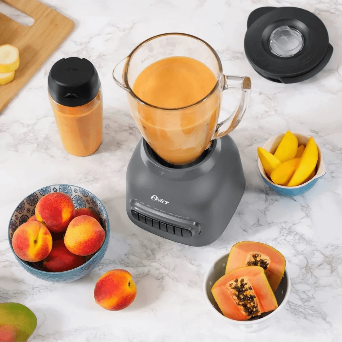 Oster 8-Speed Glass Jar Blender with 20Oz Blend-N-Go Cup
