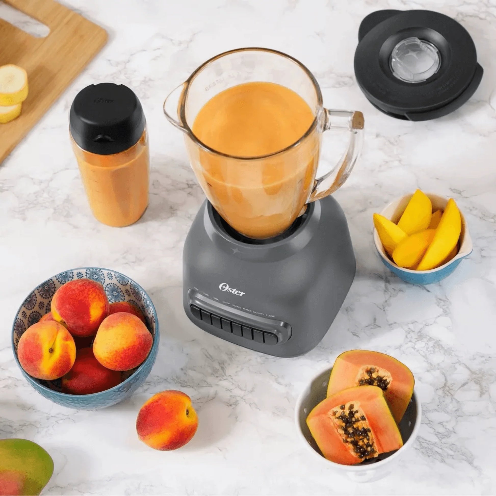 Oster 8-Speed Glass Jar Blender with 20Oz Blend-N-Go Cup