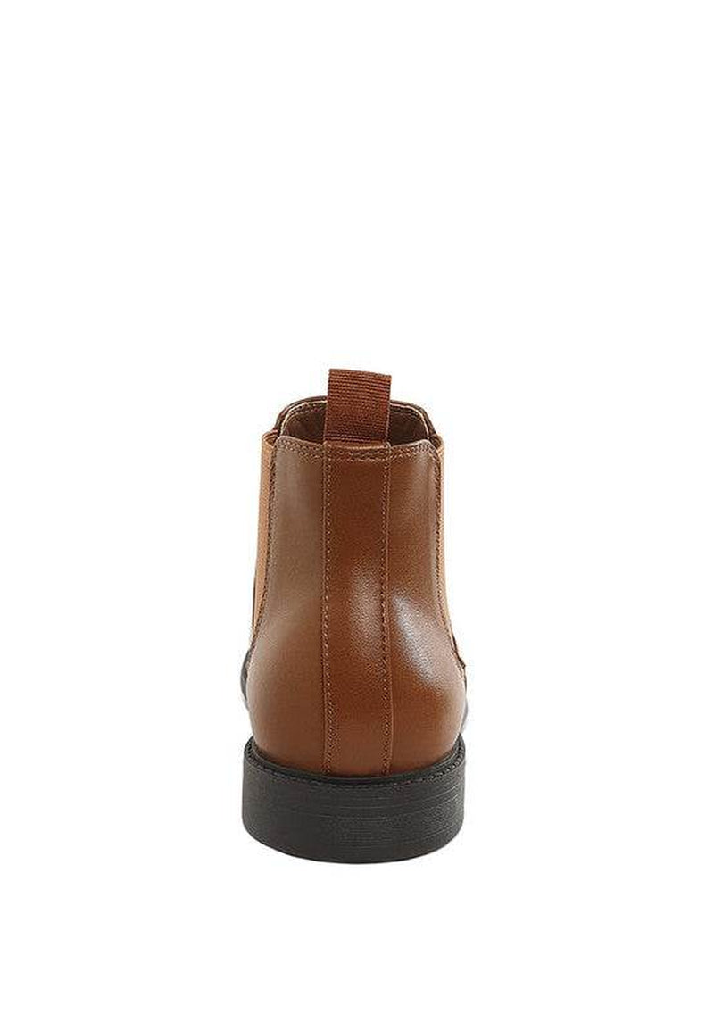 Fraser Men'S Faux Leather Chelsea Boots