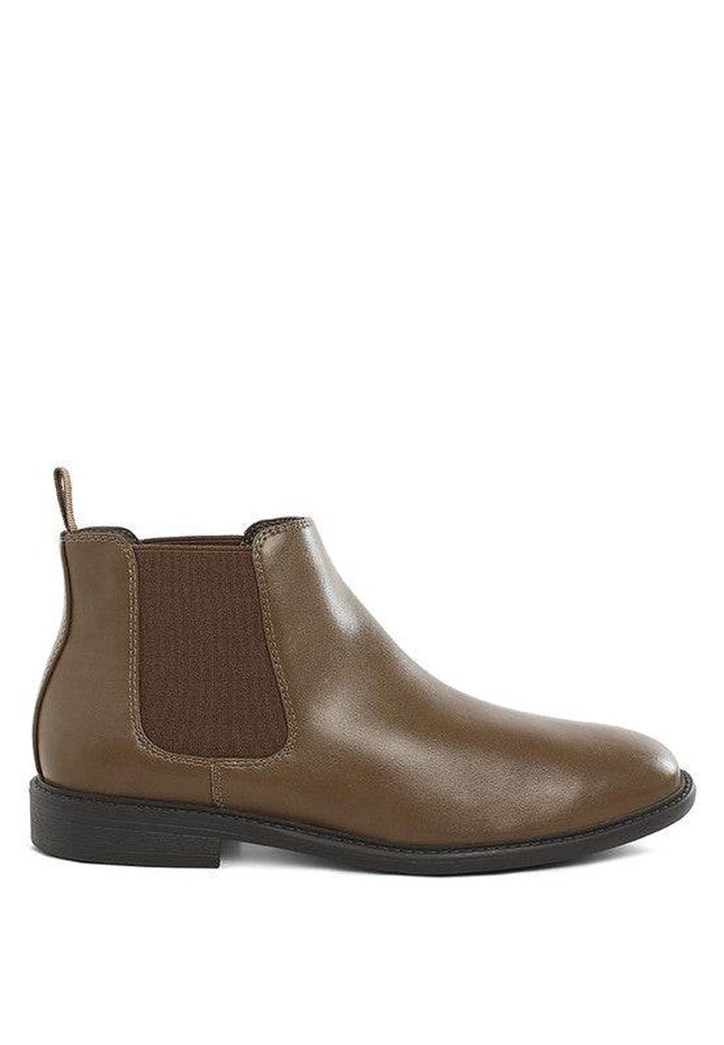 Fraser Men'S Faux Leather Chelsea Boots